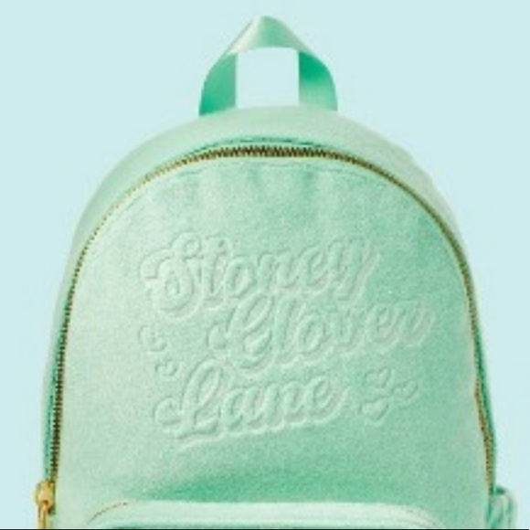 NWT stoney clover mint green terry book bag back pack - Picture 2 of 5